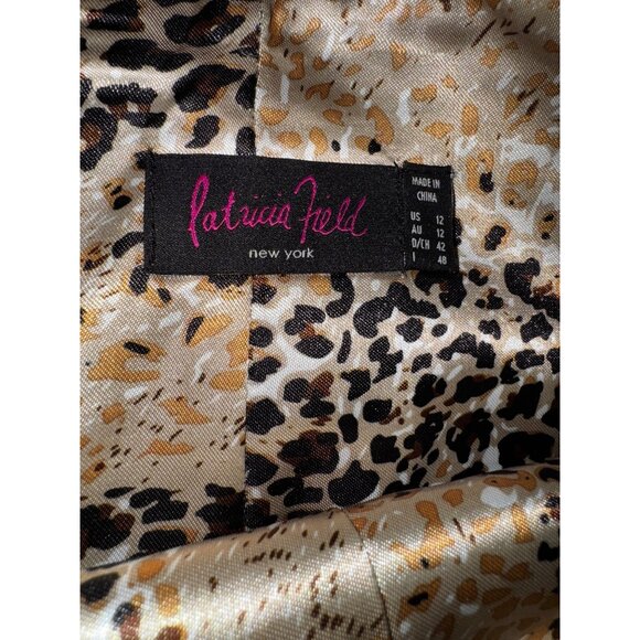 Patricia Field Black‎ Pencil Skirt With Leopard Lining US Size 12 Sexy Classic - Picture 5 of 7